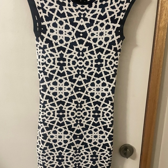 Torn by Ronny Kobo (Small) Black & White Patterned Body-con Sweater Mini Dress - Picture 9 of 13